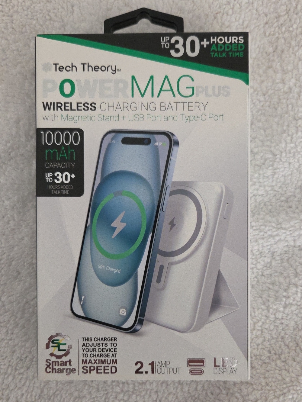 Theory Power MAG Plus Wireless Charging Battery Pack - White